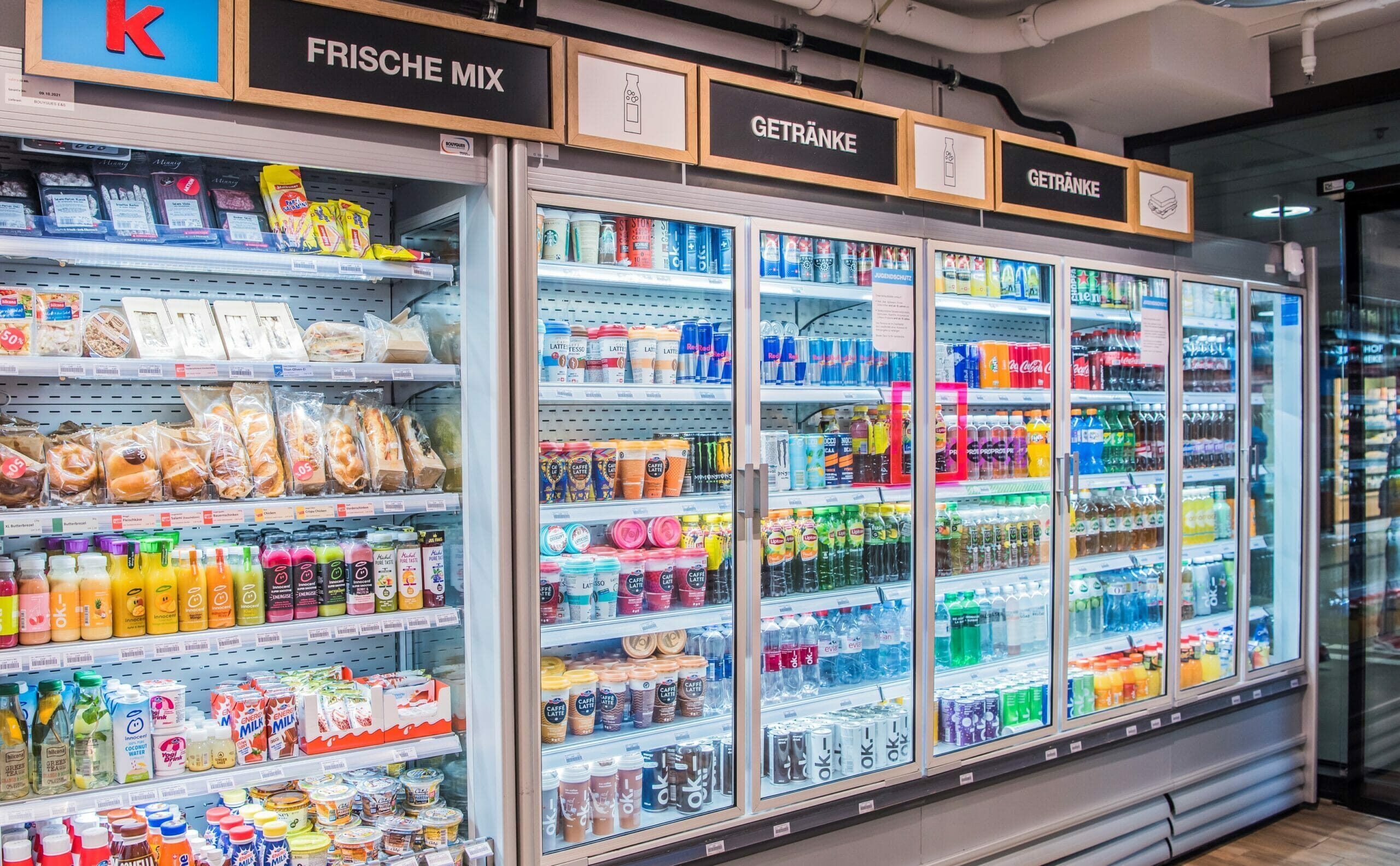 Apart from the «fresh mix module» the new k kiosk features a larger drinks selection.
